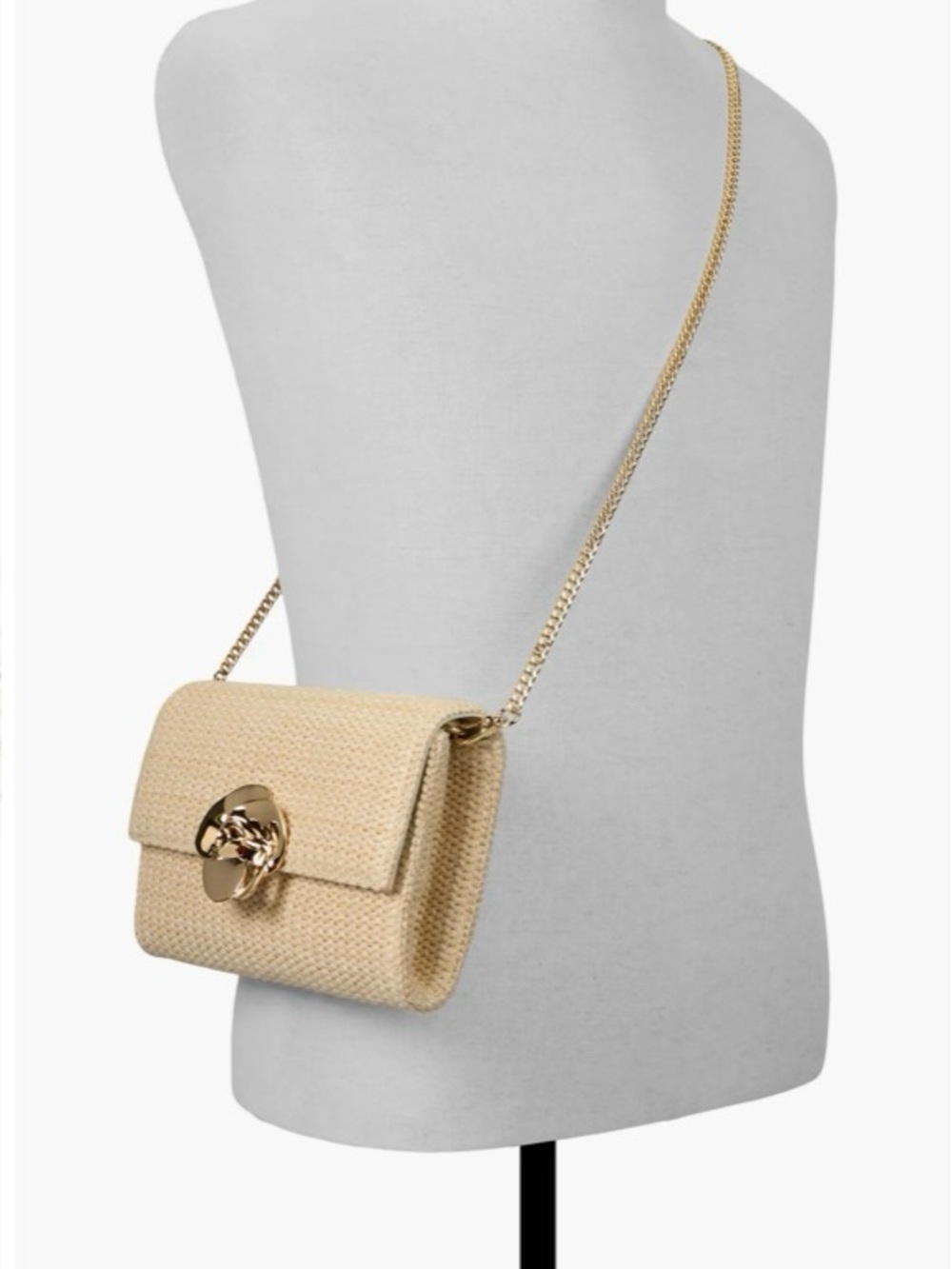 NWT Ted Baker London Kira Rose raffia clutch/crossbody handbag in bone